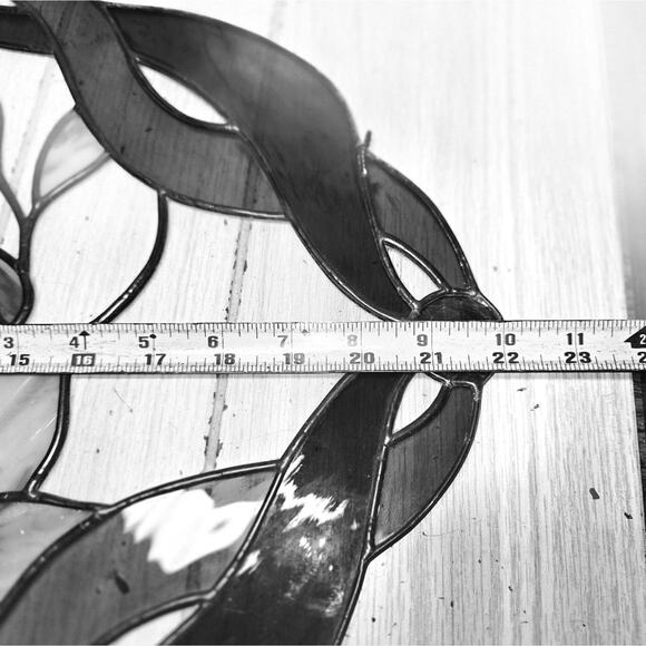 Vtg Humming Bird And Rose Stained Glass Oval Leaded Antique? 16x22" Read - Picture 5 of 13